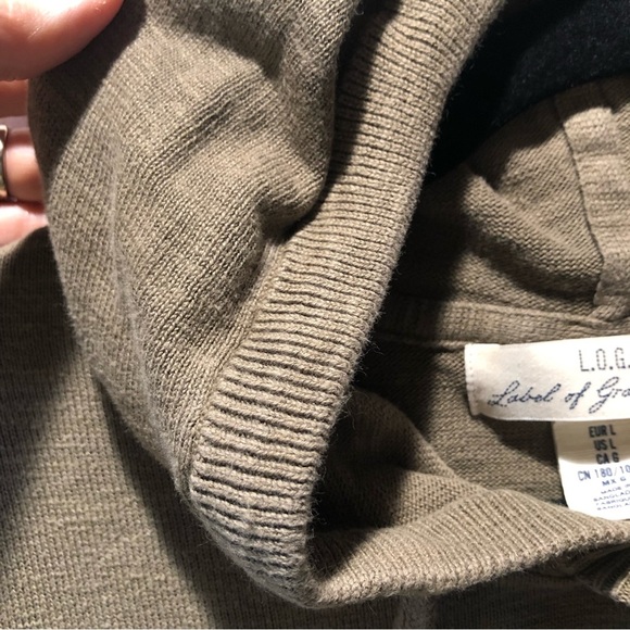 Mens LOGG by H&M pullover sweatshirt hoodie army green L - Picture 5 of 8